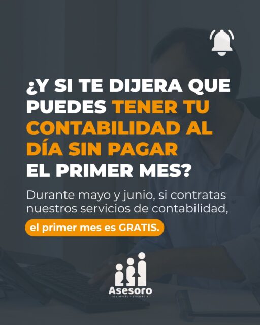 ¿Sabías qué, con Asesoro puedes tener tu primer mes gratis?⏳Primer mes GRATIS, pero ojo, solo durante mayo y junio.Si estás emprendiendo o ya tienes tu negocio funcionando y aún no tienes un contador de confianza, esto es para ti.Nosotros nos encargamos de todo lo contable, tú te enfocas en crecer.📩 ¿Hablemos? escríbenos por DM.